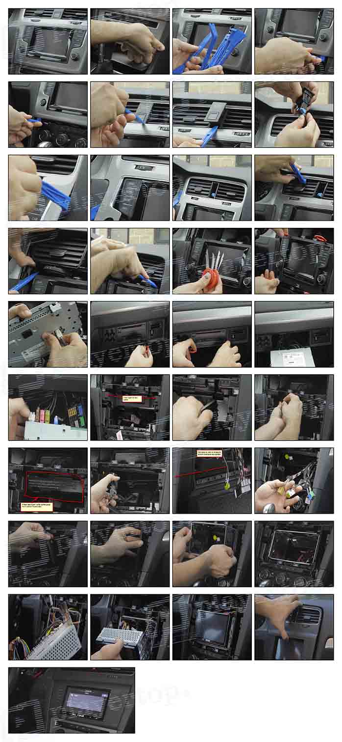 montage autoradio volkswagen mk7 2015 2017